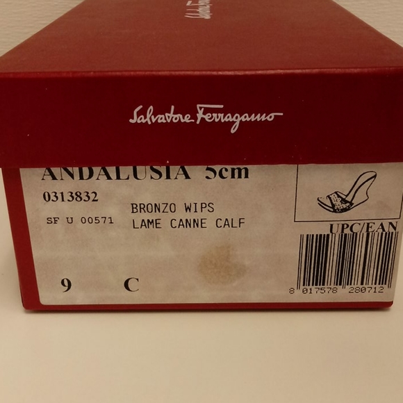 Salvatore Ferragamo whip snake F wedge sandals - Picture 7 of 7